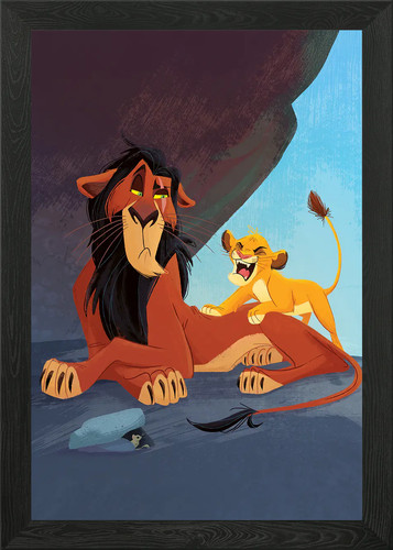 Lion king simba scar - scar, framed