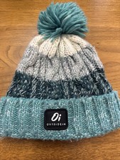 Oi Outsidein Sea Foam Pom Pom Beanie Hat One Size RTP £28
