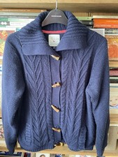 Country Rose Cable Knit Navy Cardigan Size M