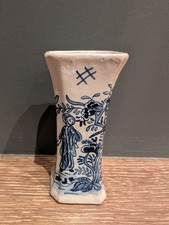 APK Dutch Delftware Blue and White Pottery Vase Rare Antique