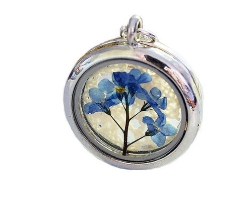 Real pressed flower necklace - real,