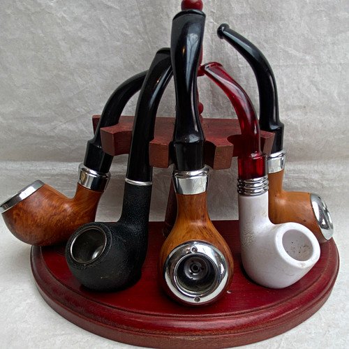 Wood tobacco pipe - tobacco, stand/rack