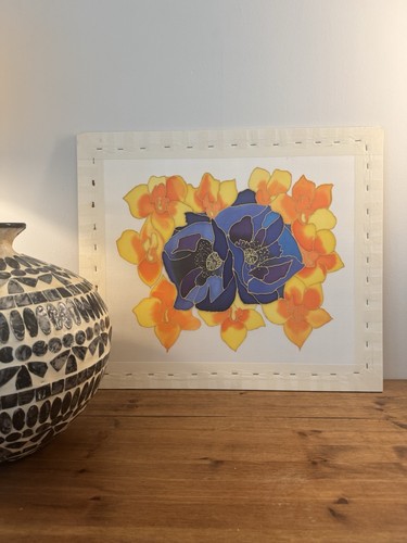 Original silk painting - silk, textile