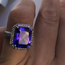 Premium AAAA Tanzanite Ring In Platinum 