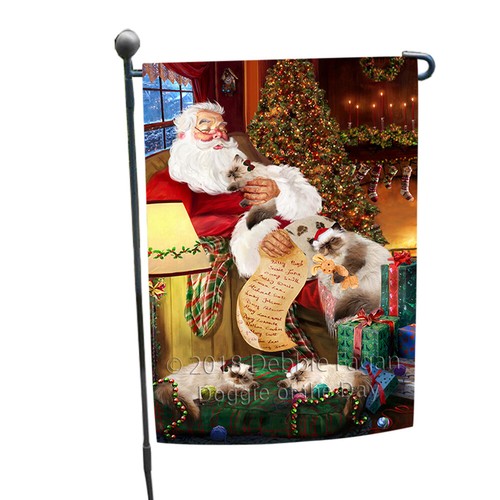 Santa sleeping with himalayan - santa,