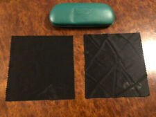 SPECSAVERS GREEN HARD COVER GLASSES CASE & 2 CLEANING CLOTHES **DENTED**