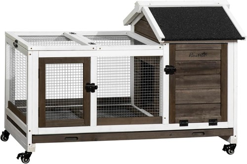 Wooden rabbit hutch - rabbit,