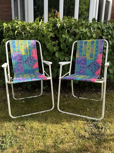 Vintage deckchairs pair of - deckchairs,