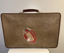 Vintage Brown Leather Suitcase Hand Luggage Travel Case