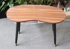 Vintage 50s 60s Wooden Kidney Shaped Side Table with Dansette Legs
