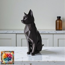 Sitting Elegant Low Poly Cat