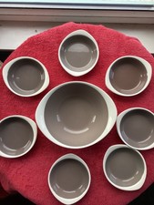 Set of 8 Vintage Grey & White