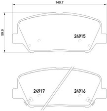 Xtra set brake pads Front