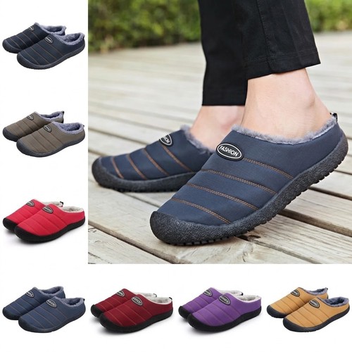 Men winter fur slippers - slippers,