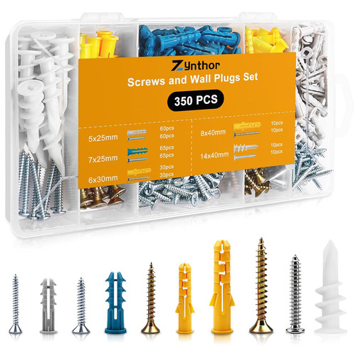 350pcs screws and wall - and, plugs