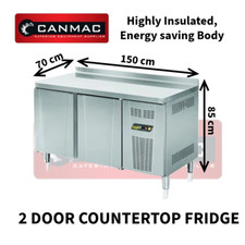 CANMAC 2 DOOR S/S PREP COUNTER