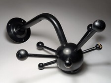 Vintage Ikea Mina Retro Sputnik Black Metal Wall Mount Coat Rotating Rack