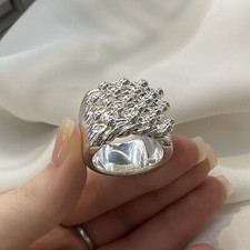 Silver Mens Five Row Keeper