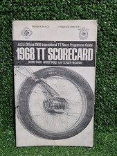 Official 1968 Motorcycle TT Races Score Card Speed Table Lap Leader Record Guide