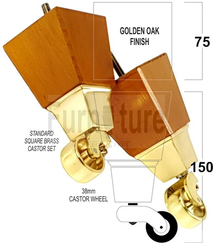Block wood with brass - 4x,