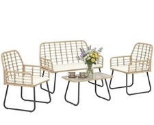 4pc Rattan Garden Furniture