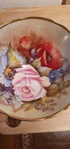 Pair aynsley cabbage rose - of,