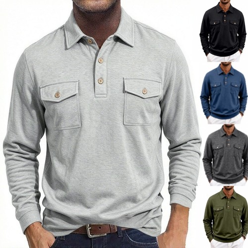 Mens long sleeve polo - mens,