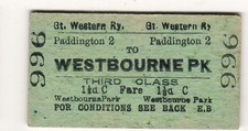 Railway ticket gwr paddington - ticket,