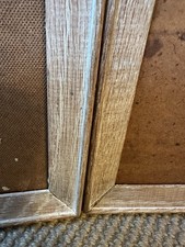 Pair Vintage Limed Oak Picture