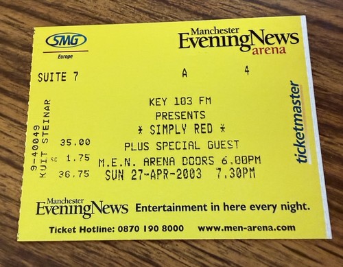 Simply red rare concert ticket - red,