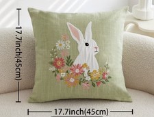 Embroidered Rabbit Cushion