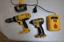 Dewalt Combi Hammer Drill, Impact Driver, 18v Battery and  Charger DE9180