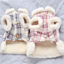 Warm Plaid Dog Vest Clothing