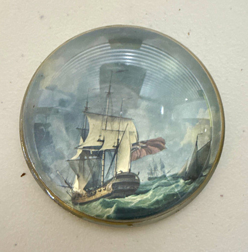 Hand cast glass paperweight - glass,