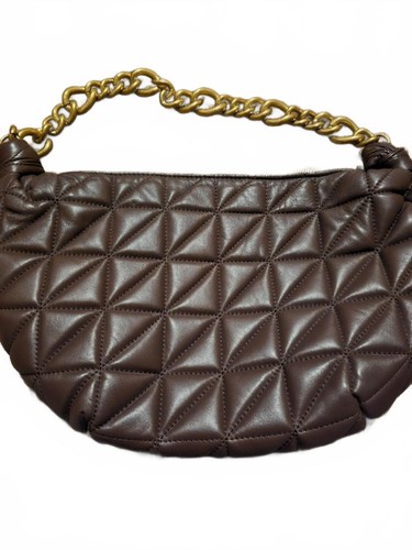 Zara leather quilted - , chocolate