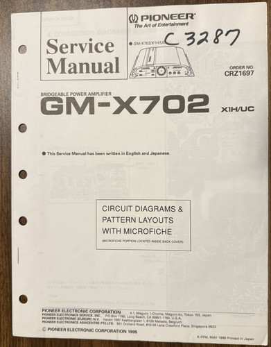 Pioneer x702 power - pioneer, gm-x702