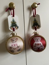 HARRODS 2024  Two  Christmas Silk Panel Baubles Red And Gold New And Labelled