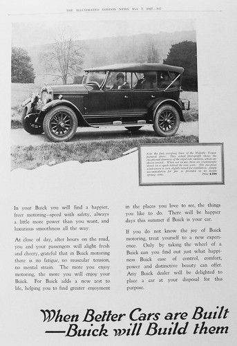 Old vintage advert buick motor - old,