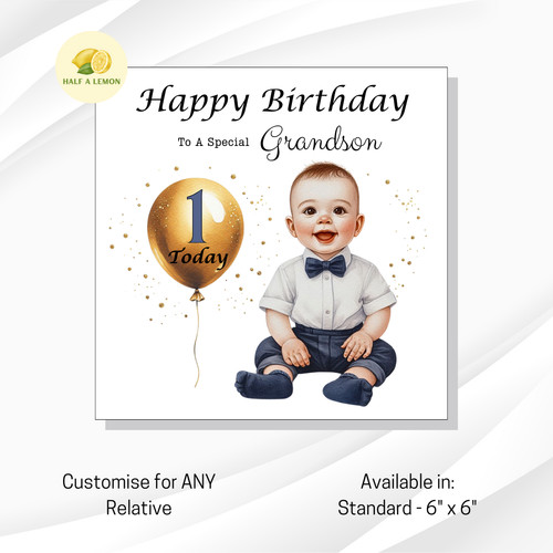 1st birthday card customise - birthday,