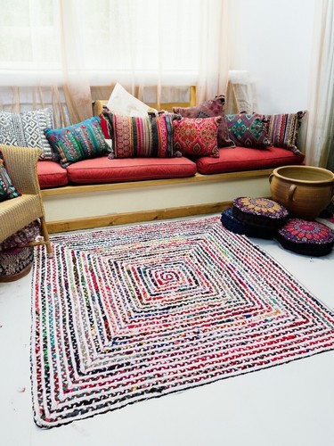 White rug mat carpet rag - white,