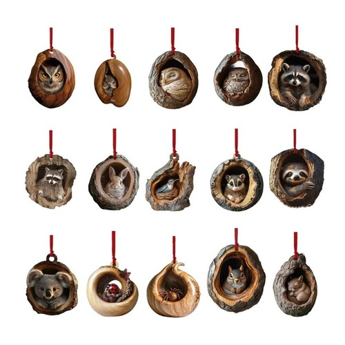 Flat animal hangings christmas - hangings,