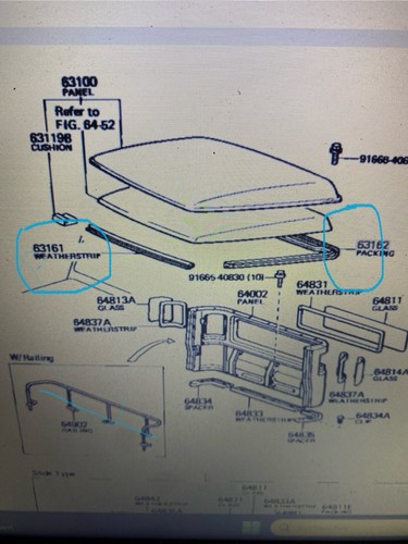 Gasket roof toyota original - gasket,