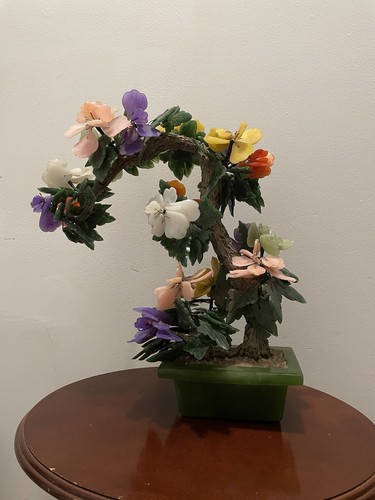 Vtg large asian bonsai jade - bonsai,