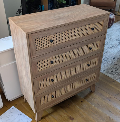 Rustic chest drawers rattan - rustic,