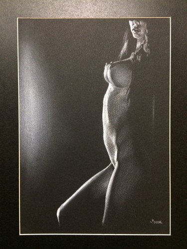 Original art drawing nude noir - nude,
