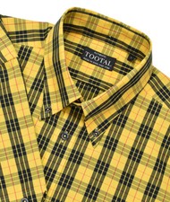 TOOTAL GOLD & BLACK 912 S/S CHECK SHIRT XX-LARGE XXL MOD SKINHEAD RETRO YELLOW