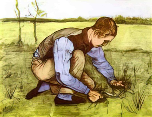 Van gogh photo boy cutting - a4,