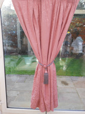 Dusty Pink damask curtains fully lined  Made to measure