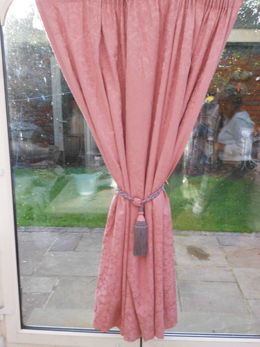 Dusty pink damask curtains - dusty,
