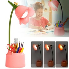 Pink Desk Lamp LED Flower Desk